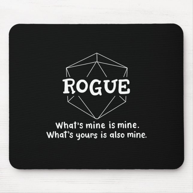 Rogue Funny Character Joke Roleplaying Games Rpg G Mouse Pad (Front)