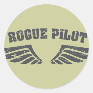 Rogue Pilot Wings Classic Round Sticker