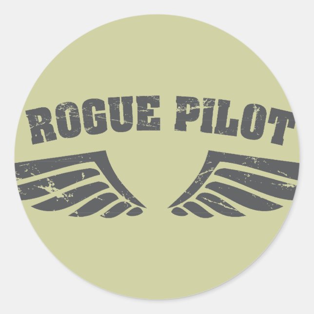 Rogue Pilot Wings Classic Round Sticker (Front)