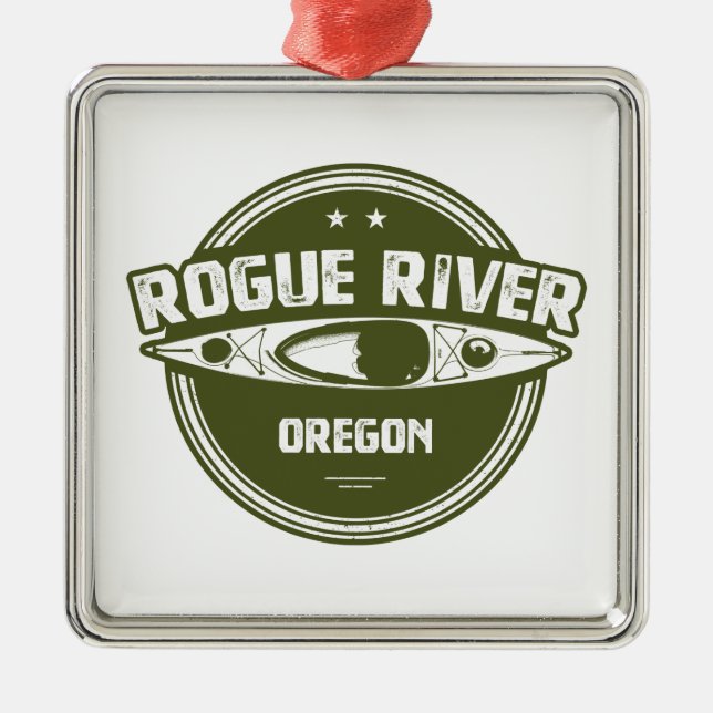 Rogue River, Oregon Metal Tree Decoration (Front)