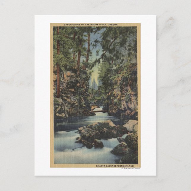 Rogue River, Oregon - Upper Gorge View of River Postcard (Front)