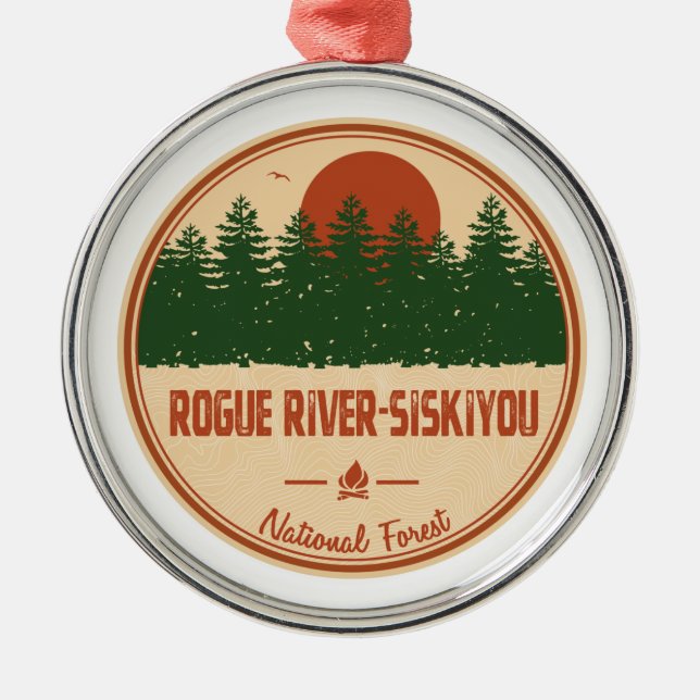 Rogue River–Siskiyou National Forest Metal Tree Decoration (Front)