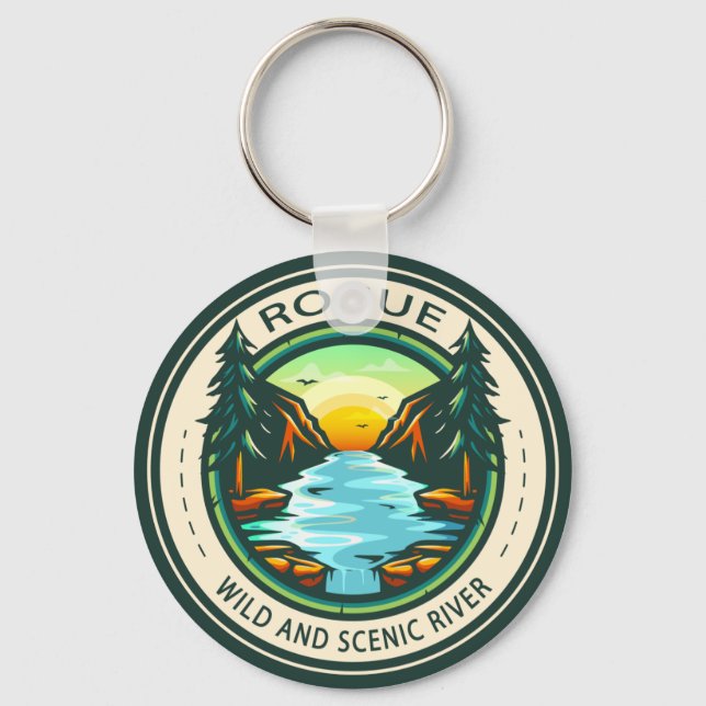Rogue Wild and Scenic River Badge  Key Ring (Front)