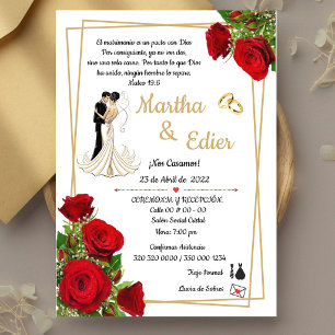 Rojas Romantica Novios Invitation Wedding