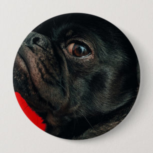 rojo dog 10 cm round badge