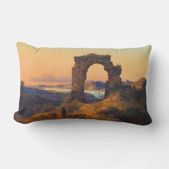 Roland's Arch (by Andreas Achenbach) Lumbar Cushion (Front)
