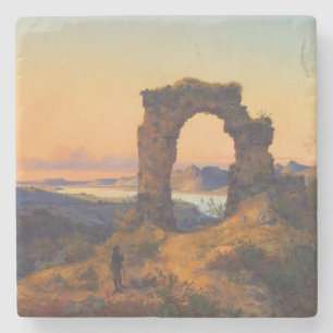 Roland's Arch (by Andreas Achenbach) Stone Coaster