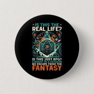 Role Playing Game Rpg Master D20 Tabletop Funny Rp 6 Cm Round Badge