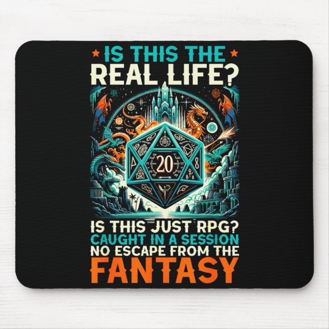 Role Playing Game Rpg Master D20 Tabletop Funny Rp Mouse Pad (Front)