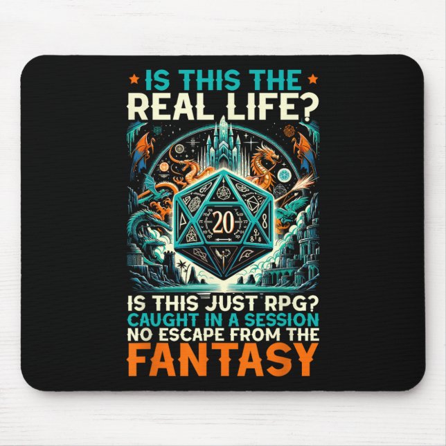 Role Playing Game Rpg Master D20 Tabletop Funny Rp Mouse Pad (Front)