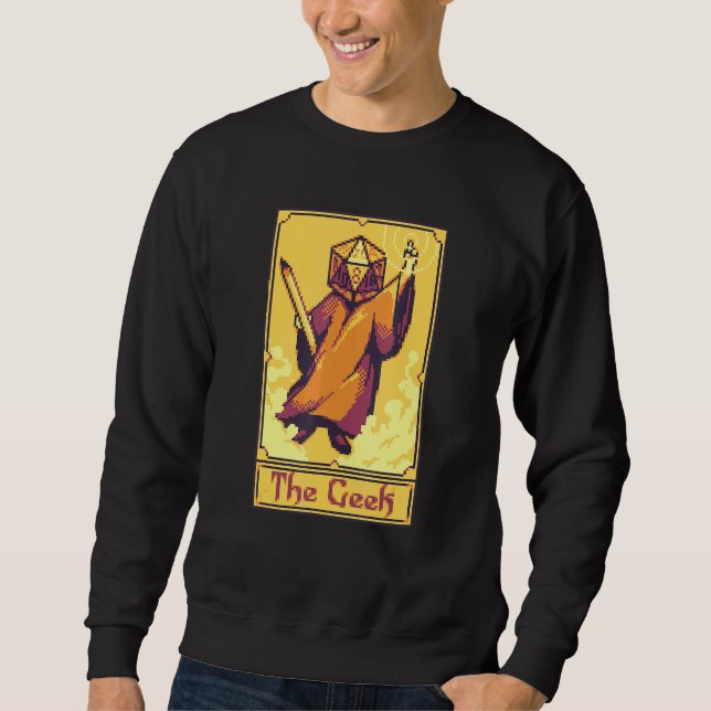 Role Playing Geek Pixel Character Tarot Card Sweatshirt (Front)