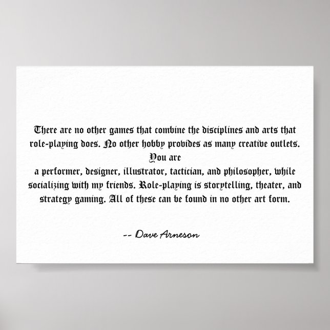 Role Playing is Unique Poster (Front)