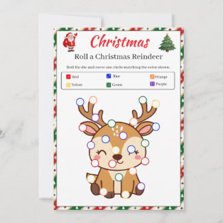 Roll a Christmas Reindeer Game | Holiday Dice Game Invitation