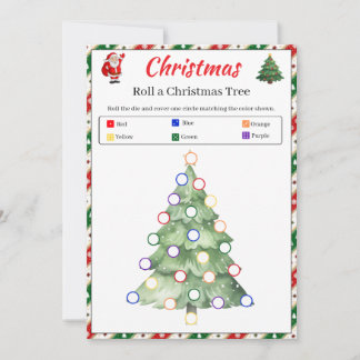Roll a Christmas Tree Game | Christmas Dice Game Invitation