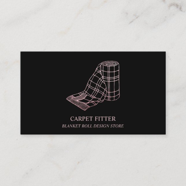 Roll Blanket Carpet Fitting House Accessories Business Card (Front)