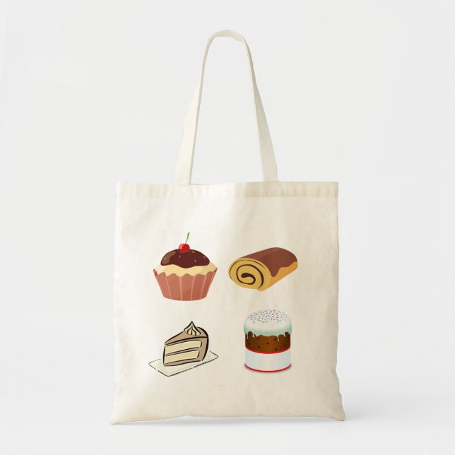 Roll cakes, pastries, desserts,food tote bag (Front)