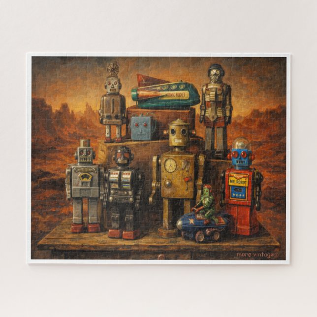 ROLL CALL FOR SCI-FI TIN TOY SPACE ROBOTS  JIGSAW PUZZLE (Horizontal)