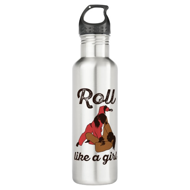 Roll Like a Girl Jiu Jitus 710 Ml Water Bottle (Front)