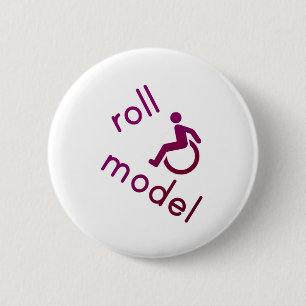 Roll Model - Disability Tees - in purple 6 Cm Round Badge