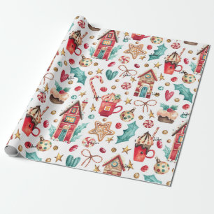 Roll, Name on Magical Candy Houses, Sweets Pattern Wrapping Paper