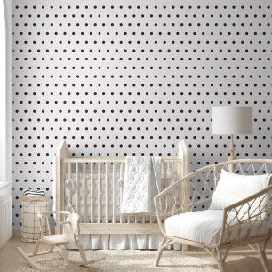 Roll of Burnt Burgundy Polka Dots Wallpaper