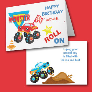 Roll On Monster Truck Birthday Card