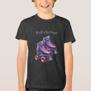 Roll On Over Rollerskate Birthday Party Tri-Blend Shirt