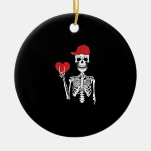 Roll Skeleton Hands Heart Valentines Day Skull Ceramic Tree Decoration