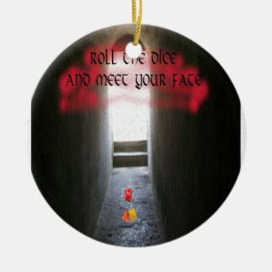 Roll the dice and meet your fate ceramic tree decoration
