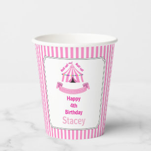 Roll up! Roll up! Circus Birthday Party Pink Paper Cups