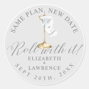 Roll With It Elegant Toilet Paper Roll & Stand Classic Round Sticker