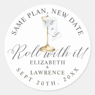 Roll With It Elegant Toilet Paper Roll & Stand Classic Round Sticker