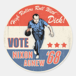 Roll With Nixon Classic Round Sticker
