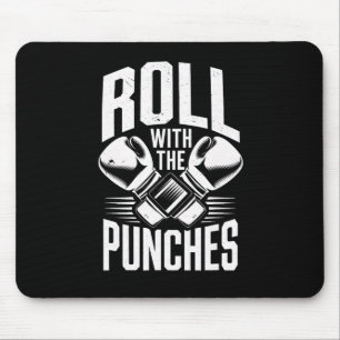 Roll With Punches Boxing Inspirational Men Women K Mouse Pad
