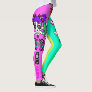 Rolla Grrrl Punk Rock Inspired Colorful Leggings