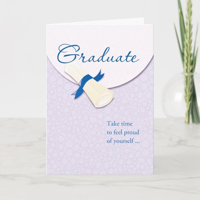 Rolled Diploma Graduate Graduation Congratulations Card (Front)
