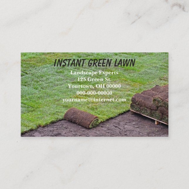 Rolled Green Sod  Business Card (Front)