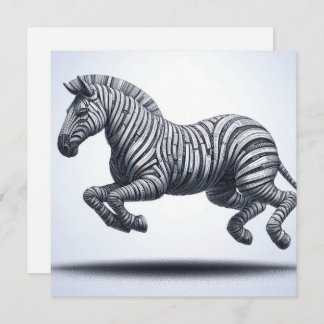 Rolled Magazine Paper Zebra Greeting Card