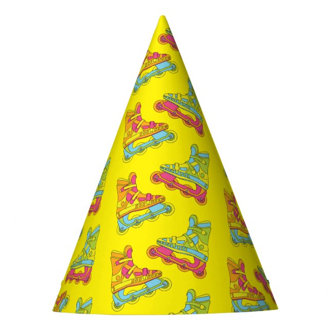 Roller Blades Skates Birthday Party Hat (Front)