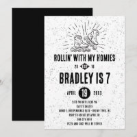 Roller Blading Birthday Party Invitation