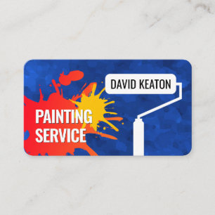 Roller Brush Paint Splatter Moldy Wall Business Card