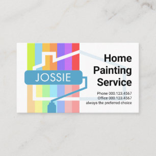 Roller Brush Painting Colourful Paint Business Card