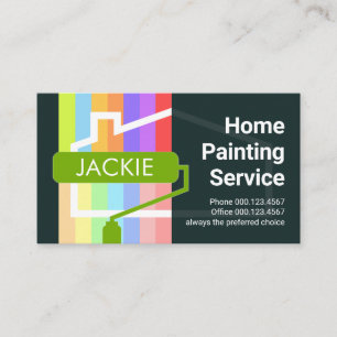 Roller Brush Painting Colourful Paint Business Card