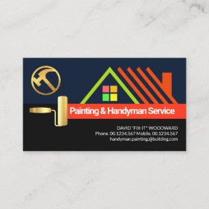Roller Brush Painting Creative Rooftop Business Card