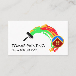 Roller Brush Painting Home Business Card