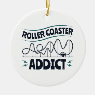 Roller Coaster Addict Ceramic Tree Decoration