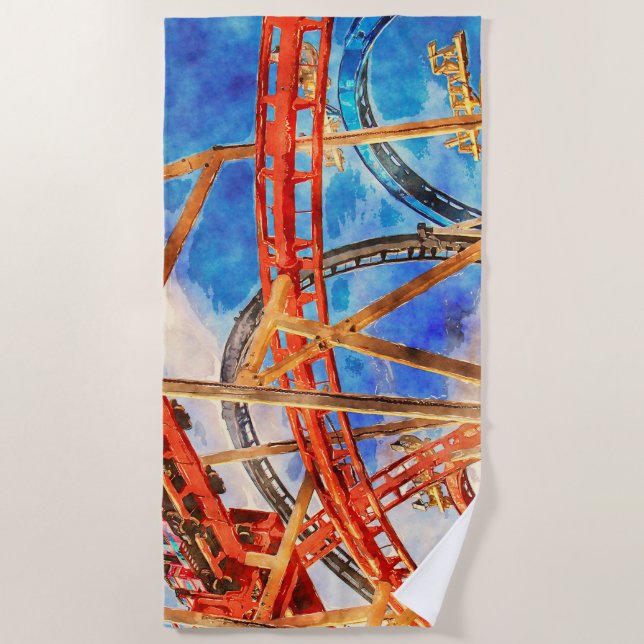 Roller coaster at the beach towel (Front)