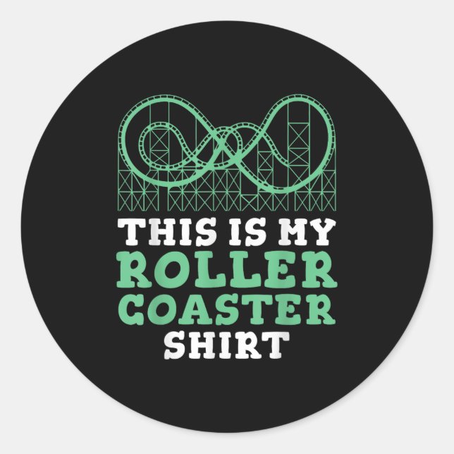 Roller Coaster Crew Amusement Park Fans Coasters L Classic Round Sticker (Front)