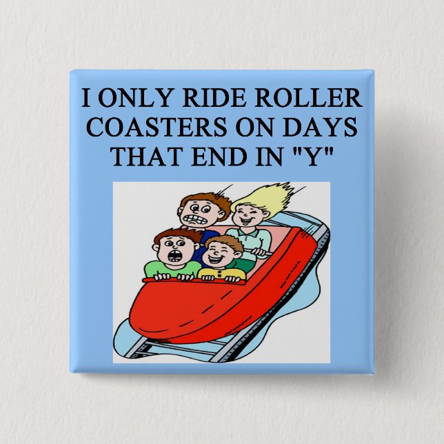 roller coaster fanatic 15 cm square badge (Front)