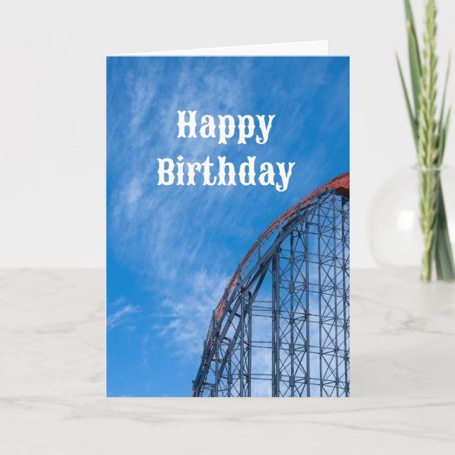 Roller coaster happy birthday card (Front)